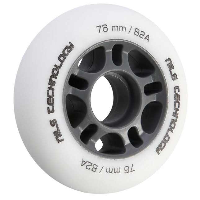PU kolečka na brusle 76x24mm 82A, sada 4 ks, bílá