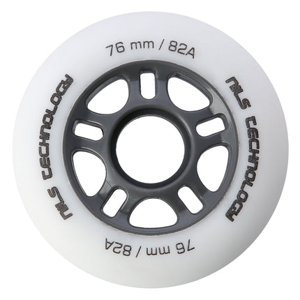 PU kolečka na brusle 76x24mm 82A, sada 4 ks, bílá