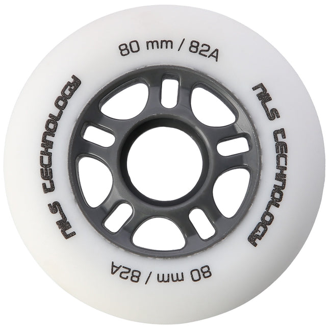 PU kolečka na skateboard, 80x24mm, 82A, sada 4 ks, bílá