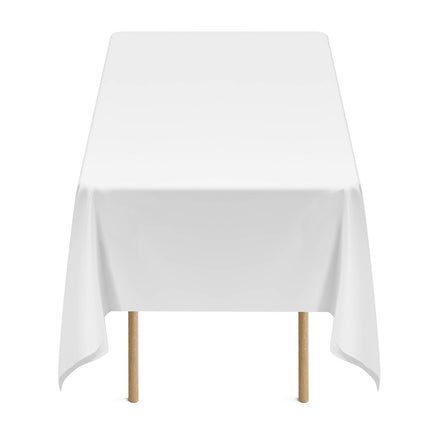 White Polyester Tablecloths, 6-Pack, 60 x 102 Inch, Machine Washable