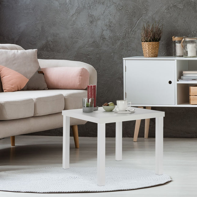 Odkládací stolek – obývací pokoj, moderní design, bílý