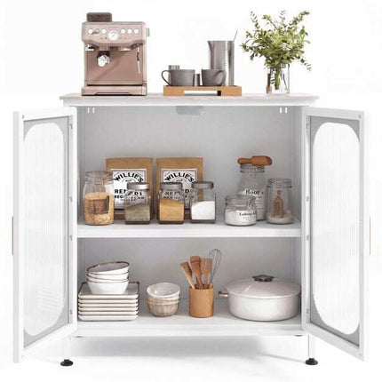White Sideboard Buffet Cabinet with Adjustable Shelf