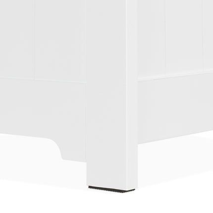 Úložná truhla s víkem – laťkový design, bílá