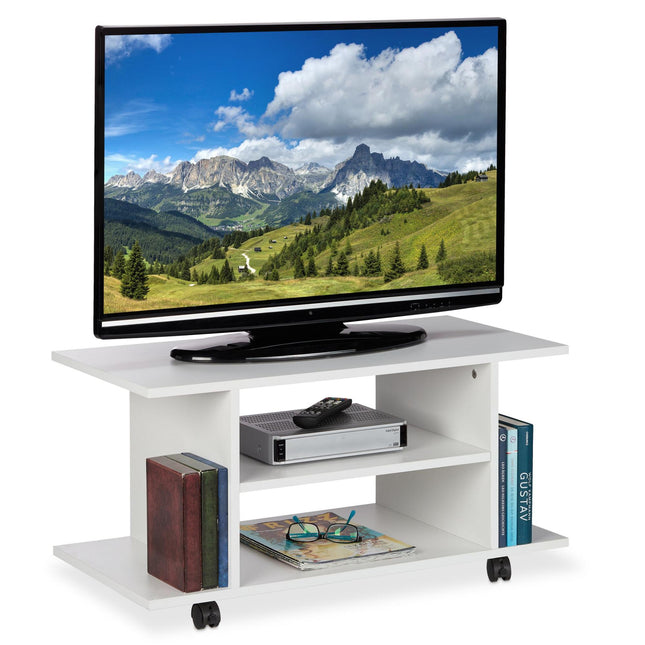 TV skříňka na kolečkách, bílá