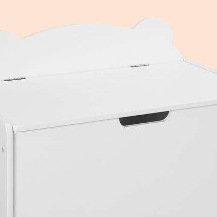 Truhla na hračky s víkem – design silueta medvěda, bílá