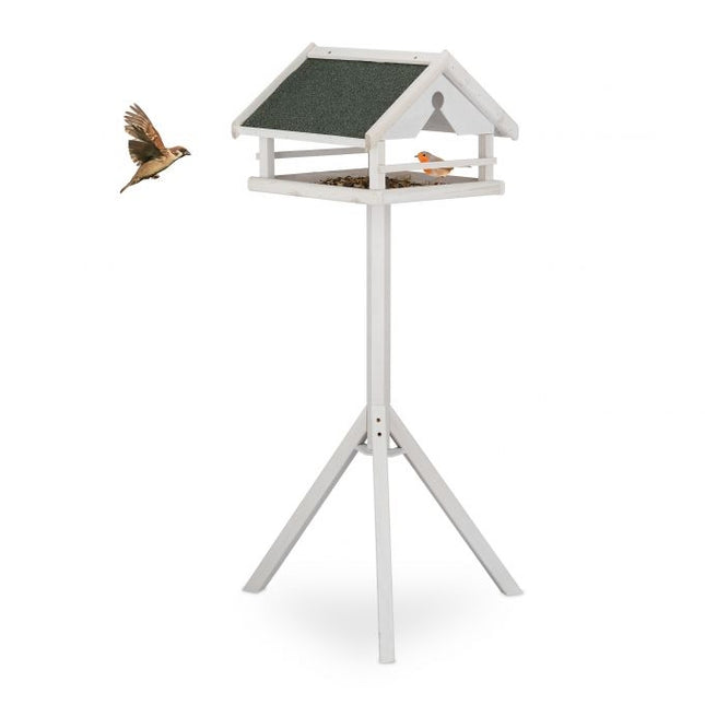 Witte vogeltafel op paal
