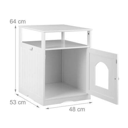 Weißer Katzenschrank mit Regal