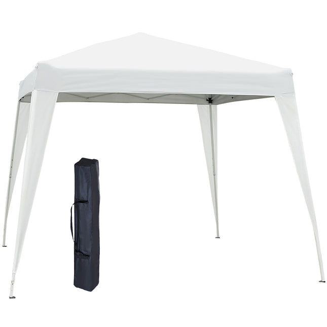 Skládací pavilon z oceli s taškou na přenášení, bílý, 2.4x2.4M