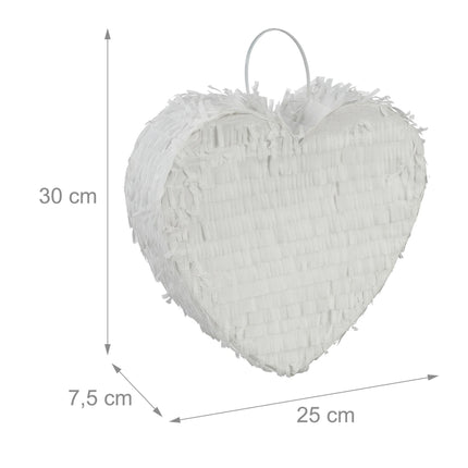 Piñata ve tvaru srdce, bílá