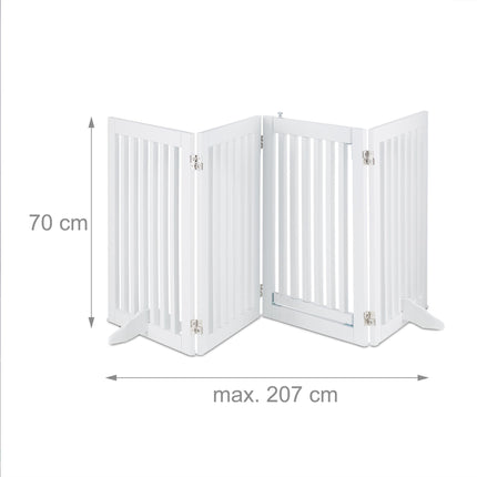 Weißes Sicherheitstor mit Tür 70 cm