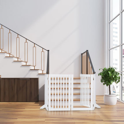Weißes Sicherheitstor mit Tür 92 cm