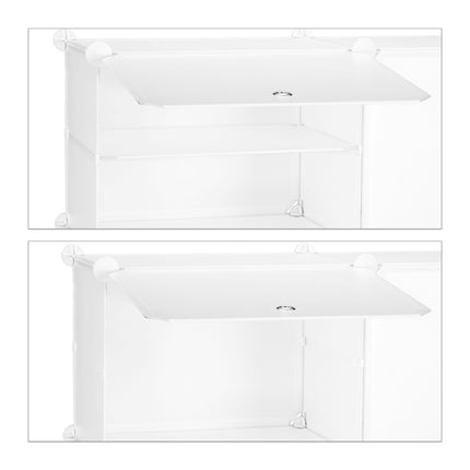 White shoe cabinet with 24 compartments