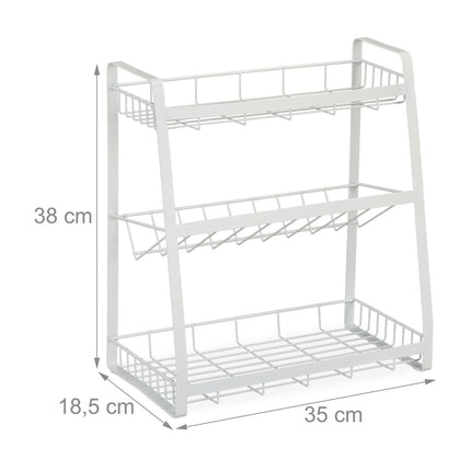 White spice rack with 3 levels