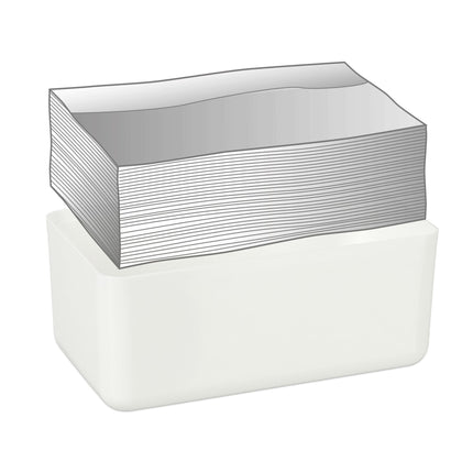 Box na kapesníky s bambusovým víkem, bílý