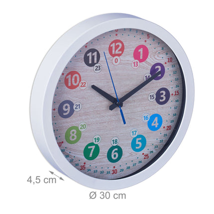 White wall clock for children