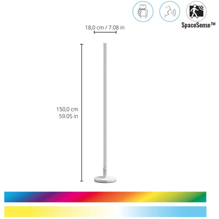 WiFi sloupová stojací lampa RGB, vícebarevná, 150cm