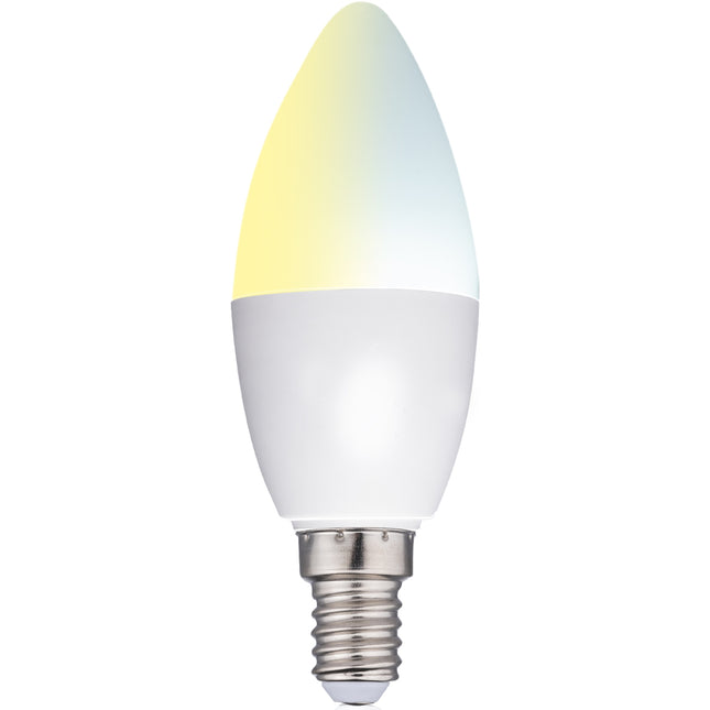 WiFi chytrá LED žárovka E14 teplá/studená bílá 4.9W 470 lm