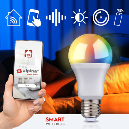 WiFi chytrá LED žárovka E27 RGBW 9W 806 lm