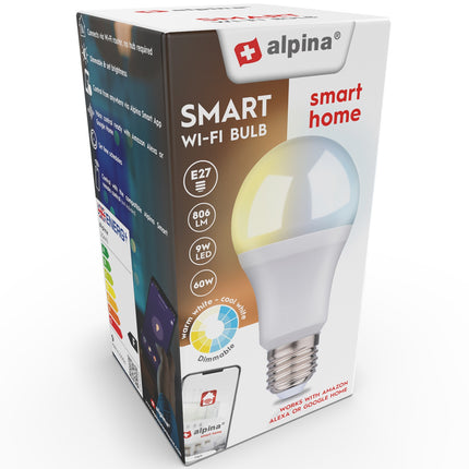 WiFi chytrá LED žárovka E27 teplá/studená bílá 9W 806 lm