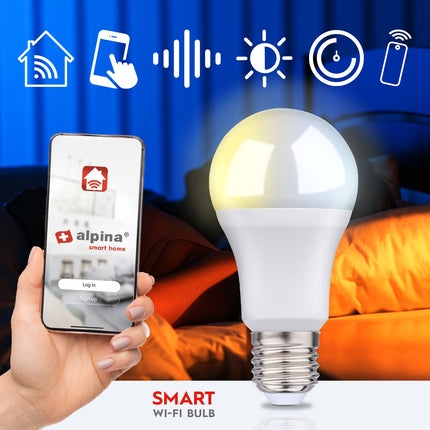 WiFi chytrá LED žárovka E27 teplá/studená bílá 9W 806 lm