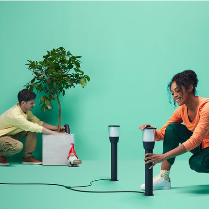 WiFi chytré sloupkové svítidlo Elpas, barevné + teplá-studená bílá, 12V, startovací sada