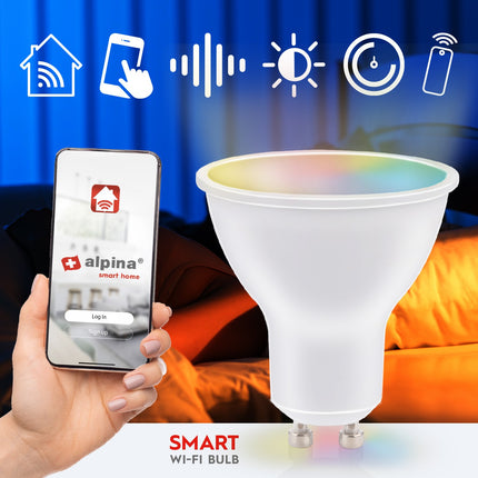 WiFi chytrá LED žárovka GU10 RGBW 4.9W 400 lm