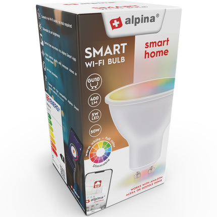 WiFi chytrá LED žárovka GU10 RGBW 4.9W 400 lm