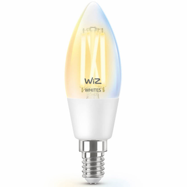 WiFi chytrá LED žárovka E14 svíčka 40W 470lm Filament, teplá-studená bílá