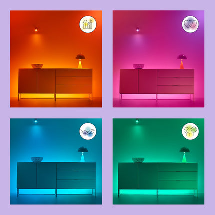 WiFi chytrá LED žárovka E27 40W Filament, barevná + teplá-studená bílá, 470lm