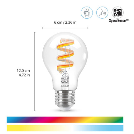 WiFi chytrá LED žárovka E27 40W Filament, barevná + teplá-studená bílá, 470lm