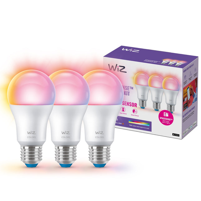 WiFi Smart LED E27 60W Farbe + Warm-Kaltweiß 3er-Pack