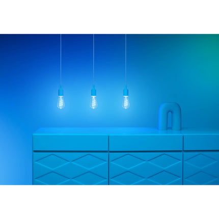 WiFi chytrá LED žárovka E27 ST64 40W Filament, barevná + teplá-studená bílá, 470lm