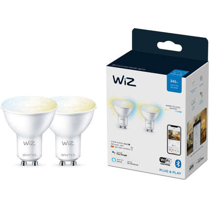 WiFi chytrá LED žárovka GU10 50W teplá-studená bílá, 2 ks