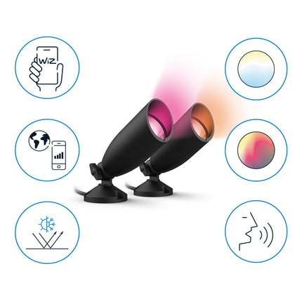 WiFi chytré LED bodové svítidlo, barevné + teplá-studená bílá, 12V, startovací sada