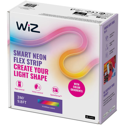 WiFi chytrý neonový LED pásek Flex, 16 milionů barev, 3 metry