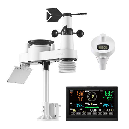 Wi-Fi Weather Station with App, 7.5-Inch Display, Solar Sensor