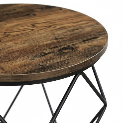 Korbtische, 2er-Set, abnehmbare Tablettplatten