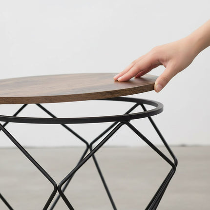Korbtische, 2er-Set, abnehmbare Tablettplatten
