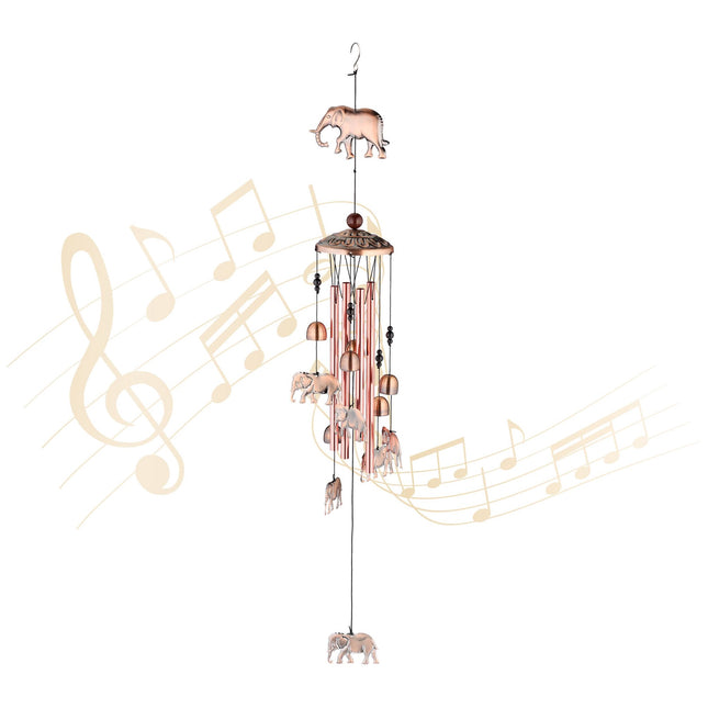 Wind chimes with bells &amp; elephants