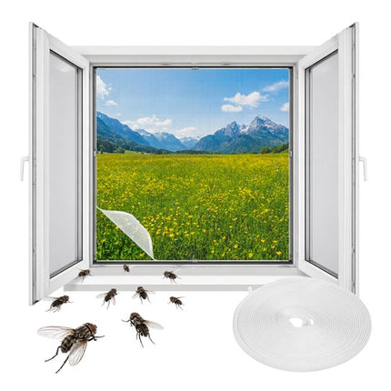 Okenní síť proti hmyzu, 160x130 cm, bílá síťovina se suchým zipem
