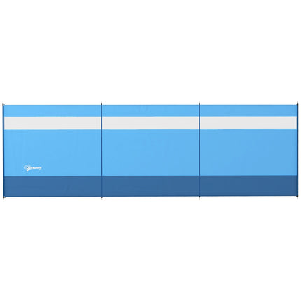 Skládací zástěna proti větru s průhledným okénkem, 440x140cm, modrá