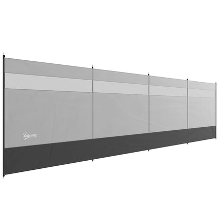 Skládací zástěna proti větru s průhledným okénkem, 725x140 cm