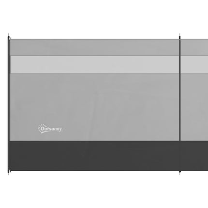 Skládací zástěna proti větru s průhledným okénkem, 725x140 cm