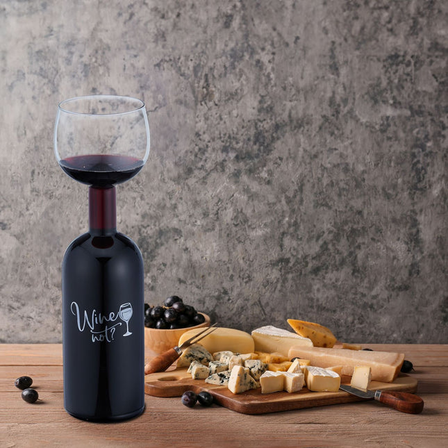 Sklenice ve tvaru lahve na víno 750ml – zábavný dárek pro milovníky vína