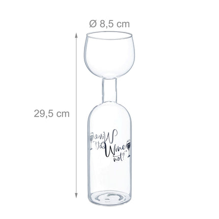 Sklenice ve tvaru lahve na víno 750ml – zábavný dárek pro milovníky vína