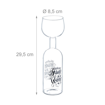 Sklenice ve tvaru lahve na víno – pojme 750ml, zábavný dárek pro milovníky vína