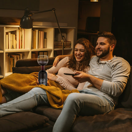 Sklenice ve tvaru lahve na víno – pojme 750ml, zábavný dárek pro milovníky vína