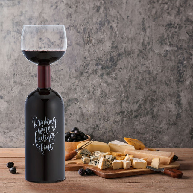 Sklenice ve tvaru lahve na víno – pojme 750ml, zábavný dárek pro milovníky vína