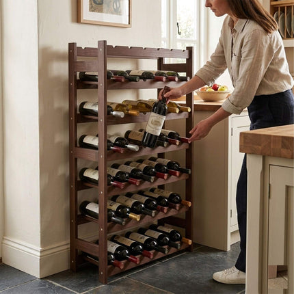 Wine Bottle Holder, Walnut Rack for Red and White Wine