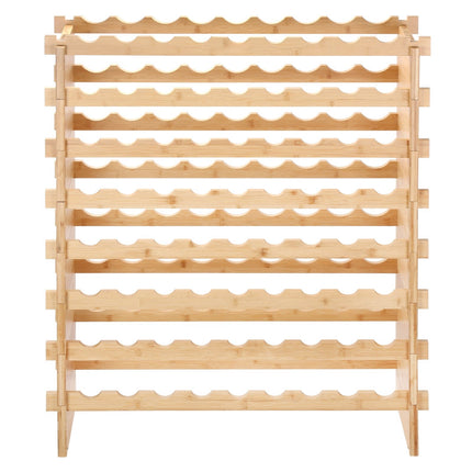 Wine Rack, 72-Bottle Bamboo Stackable 8-Tier